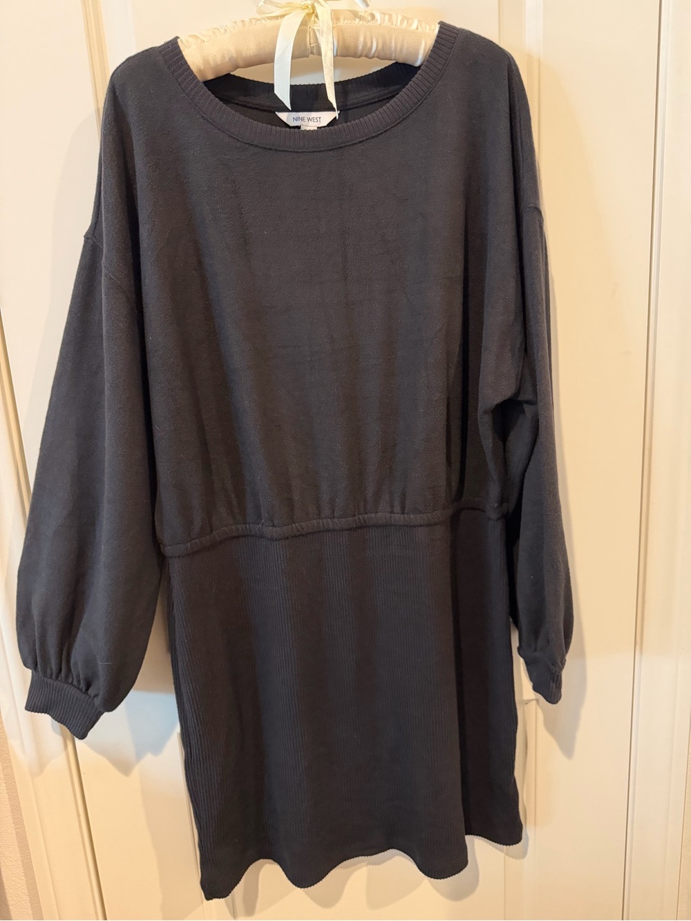 Nine West Women’s Dark Gray Long Sleeve Casual Dress